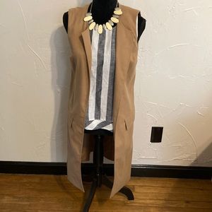 Merona camel long vest